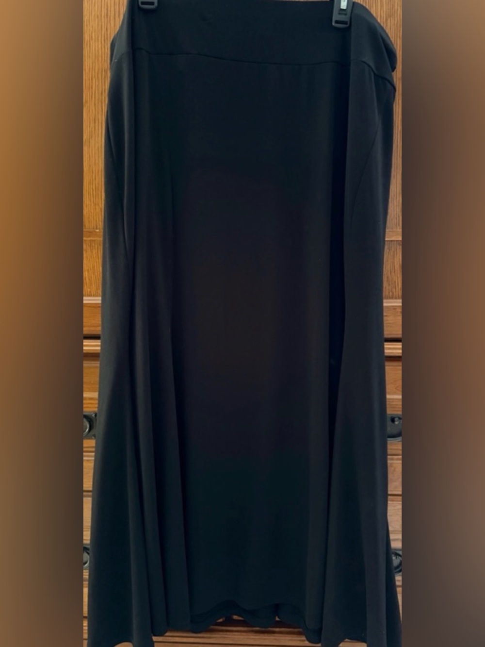 Lane Bryant Black A-Line Maxi Skirt Stretch 35.5” Length Office Professional